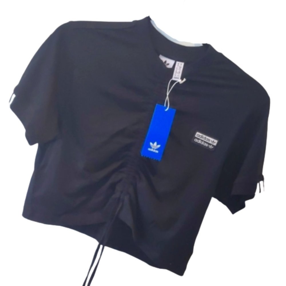 ADIDAS Black Crop Top Size Small NEW NWT